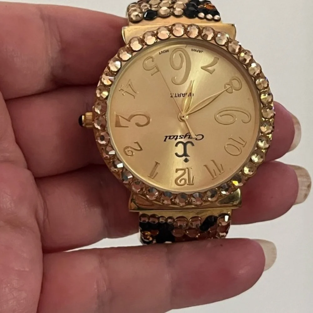 Gold and Black Crystal Watch vintage from Cache